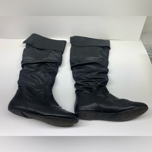 Gianni Bini Jackpot Black Leather Slouchy Boots - Picture 3 of 9